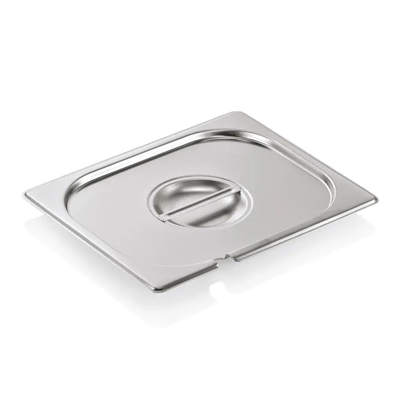 Preisknaller GN Behälter Deckel 1/2 aus Edelstahl, mit Löffelaussparung