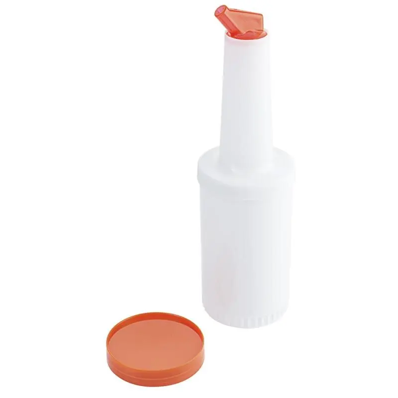 Getränkemix-/ Vorratsbehälter 1 Liter, Ausgießer & Deckel: ORANGE, Behälter: Weiß Bestseller