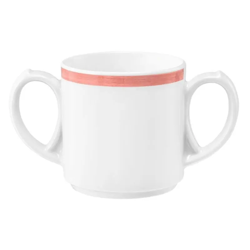 Ausverkauf Community, Pinselband rot, Kaffeebecher mit 2 Henkel, Inhalt: 28 cl