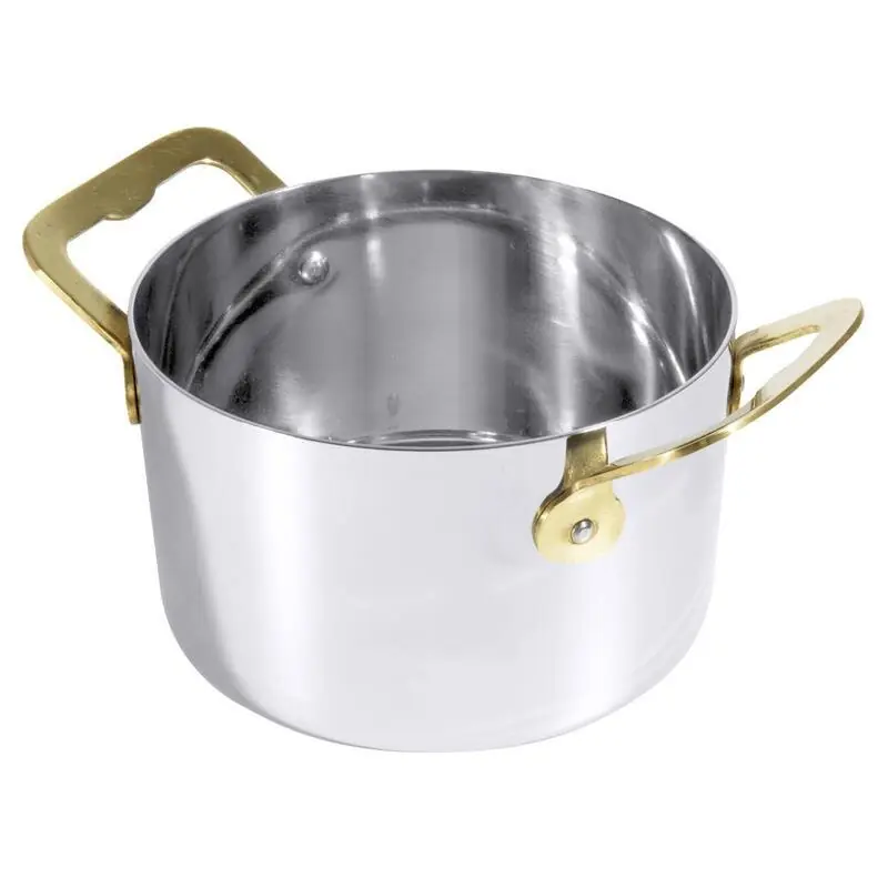 Must-Have Cocotte Ø 9 cm, Edelstahl mit Messinggriffe