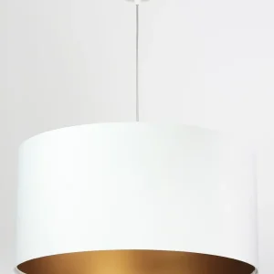 Billig Hängeleuchte ROSIE Creme Gold Retro rund Esstisch