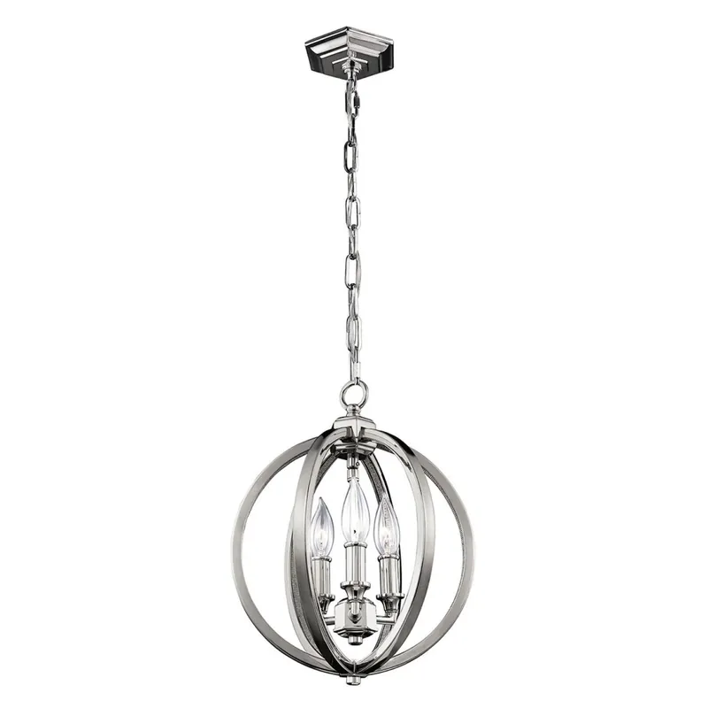 Abverkauf Pendelleuchte Metall in Nickel Modern rund Esstisch