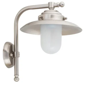 Abverkauf Wandlampe Außen Laterne Nickel Echt-Messing IP64