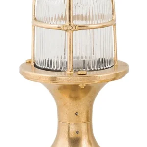 Außen Wegbeleuchtung Messing Riffelglas H:28cm IP54 Preisknaller