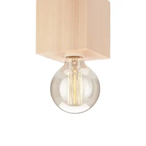 Braune Deckenleuchte Holz eckig Modern Wohnzimmer Zertifiziert