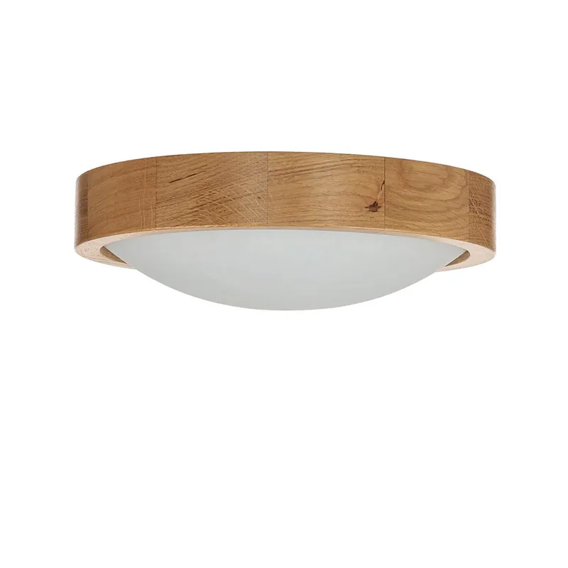 Deckenlampe rund Holz Glas Schirm Ø27cm Wohnzimmer Sonderangebot