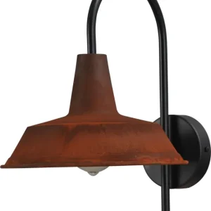 Beliebt Industrie Wandlampe Braun XXL Schirm Ø25cm PRATO