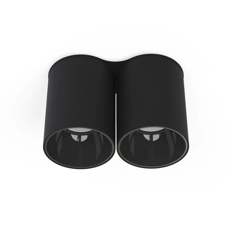 Angebot Vielseitiger Aufbauspot Schwarz 2x GU10 klein L:18cm