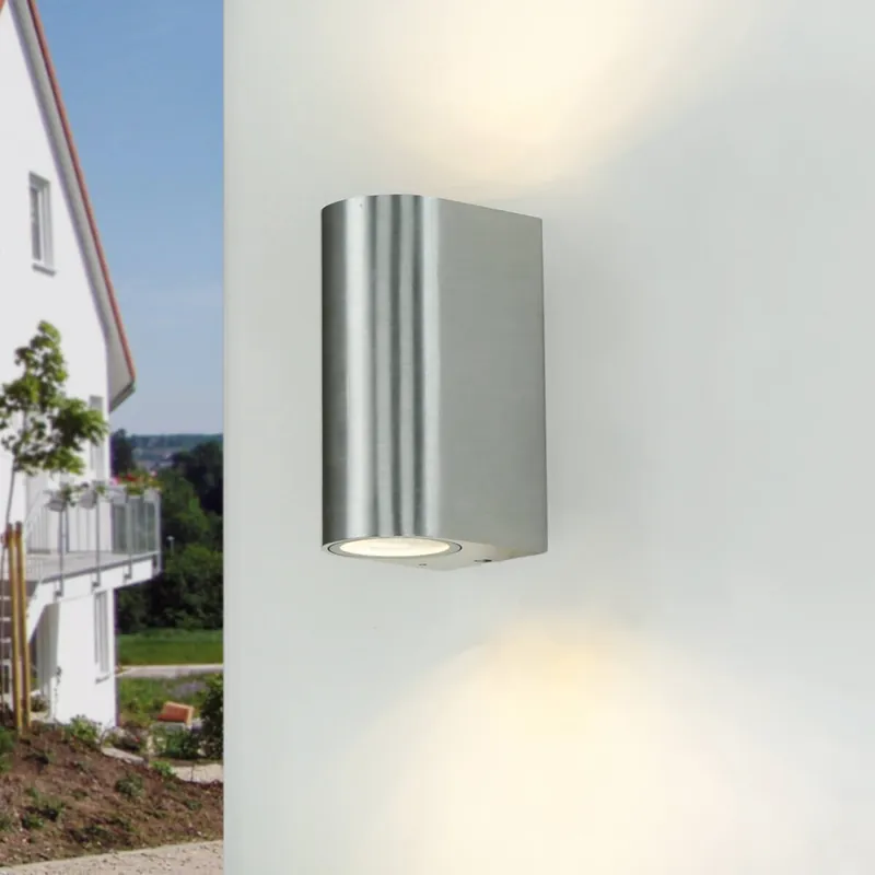 Edle Außenleuchte Up & Down Spot Silber AALBORG Neue Ware
