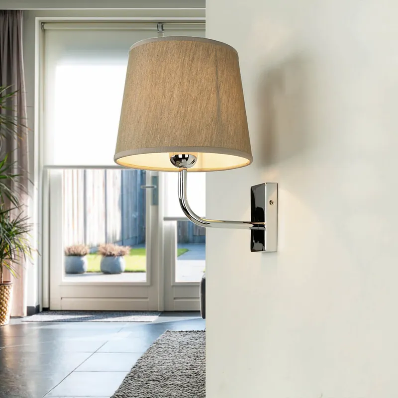 Super-Preis Messing Wandleuchte E27 Beige Silber elegant