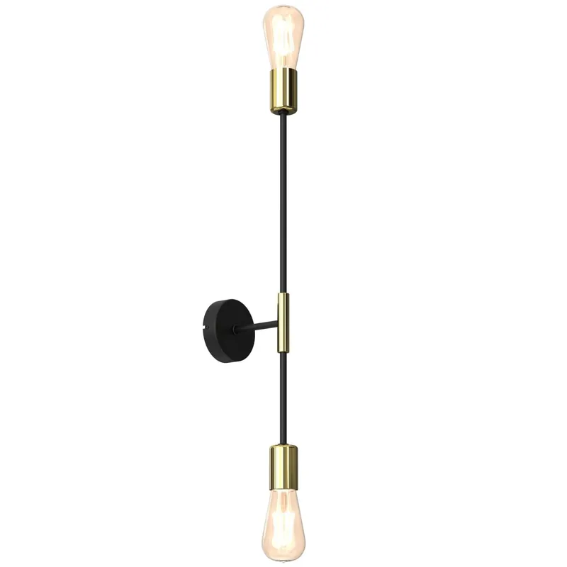 Dekorative Wandlampe AQIB Vintage Metall Schwarz Gold Preis Gesenkt