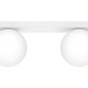 Zertifiziert Deckenlampe Glas Metall 34,5 cm 2x G9 Weiß Kugelschirme