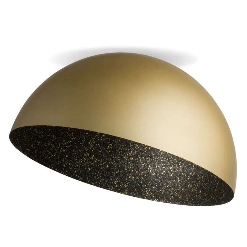 Super-Preis Deckenleuchte Schwarz Gold Loft rund Ø70 cm E27 elegant