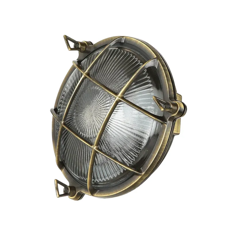 Wandlampe außen Messing Maritim IP64 E27 SERIFOS Rabatt