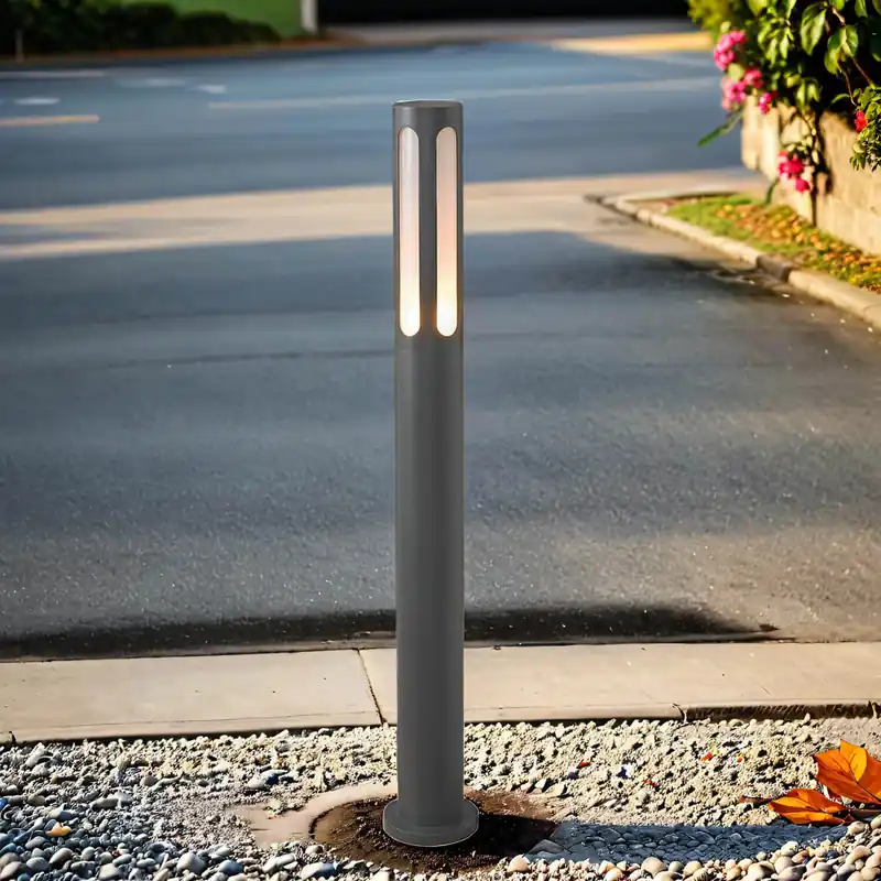 Echt Pollerleuchte IP42 E27 100 cm hoch in Schwarz