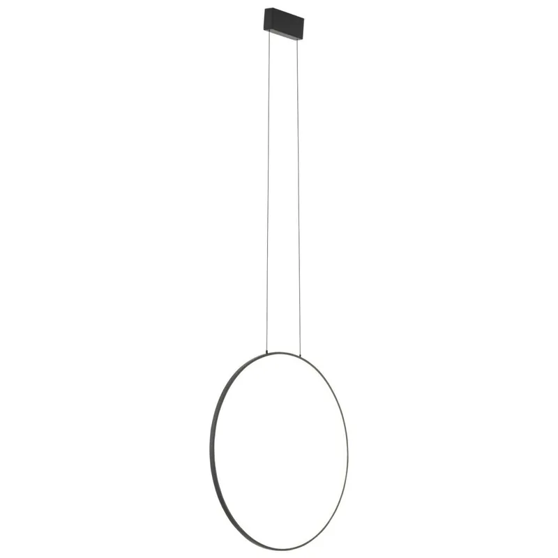 Angebot LED Hängelampe Schwarz 3000 K 660 lm Metall Ø 60 cm Ring
