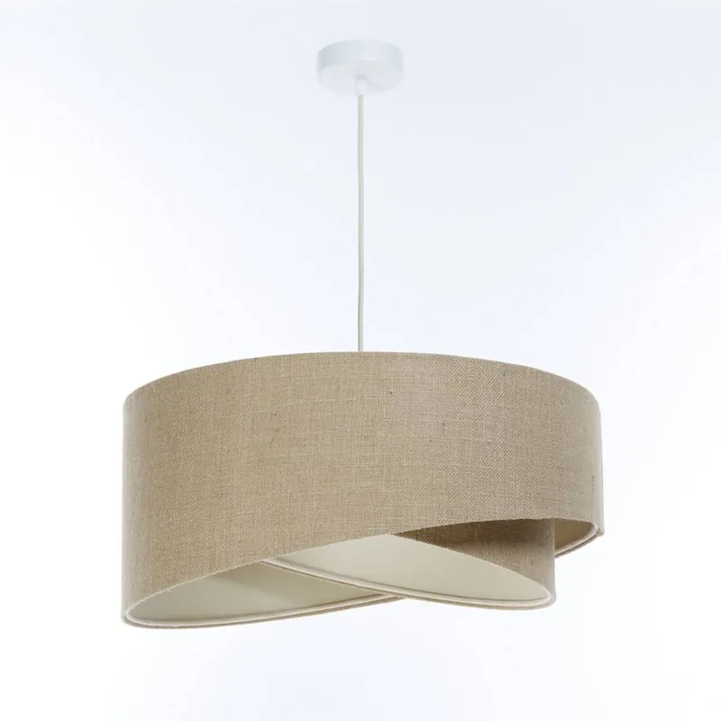 Hängeleuchte Natur E27 rund D: 45 cm Modern Boho Neu