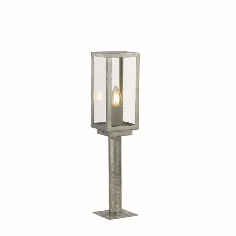 Außenlampe Garten 50 cm IP44 in Silber eckig E27 Garantierte Lieferung