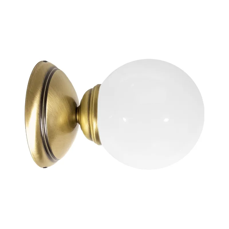 Nur Für Kurze Zeit Wandlampe Bad Ø 12 cm Kugelschirm Glas Messing E14