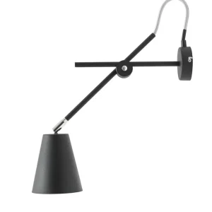 Flexible Wandlampe E27 Schwarz Metall H:54 cm Loft Markenprodukt