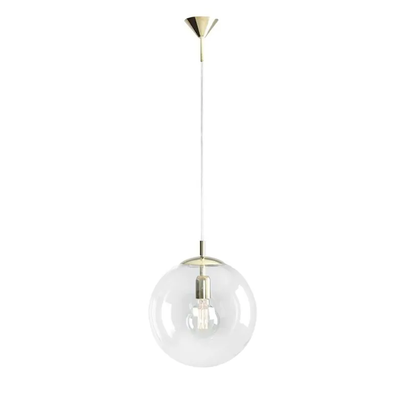 Direktkauf Pendelleuchte E27 in Gold Klar Kugel Glas 30 cm rund