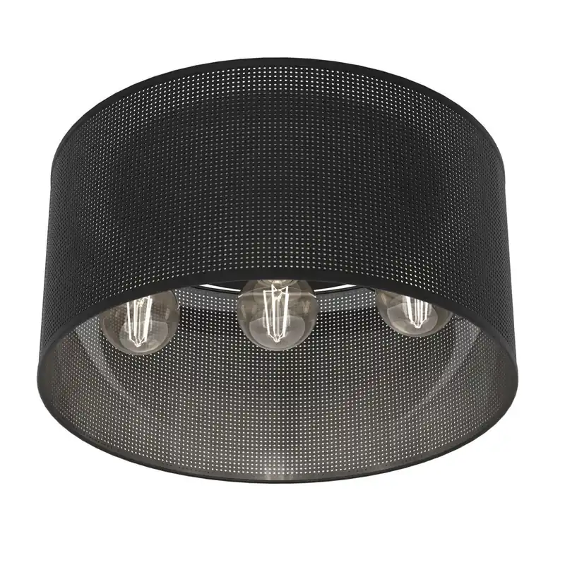 Highlight Schwarze Deckenleuchte Metall Ø40 cm rund E27 Loft