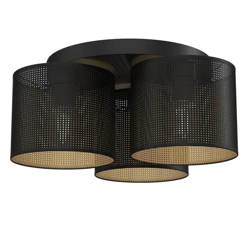 Deckenlampe Metall Ø45 cm rund E27 Loft in Schwarz Gold Günstig