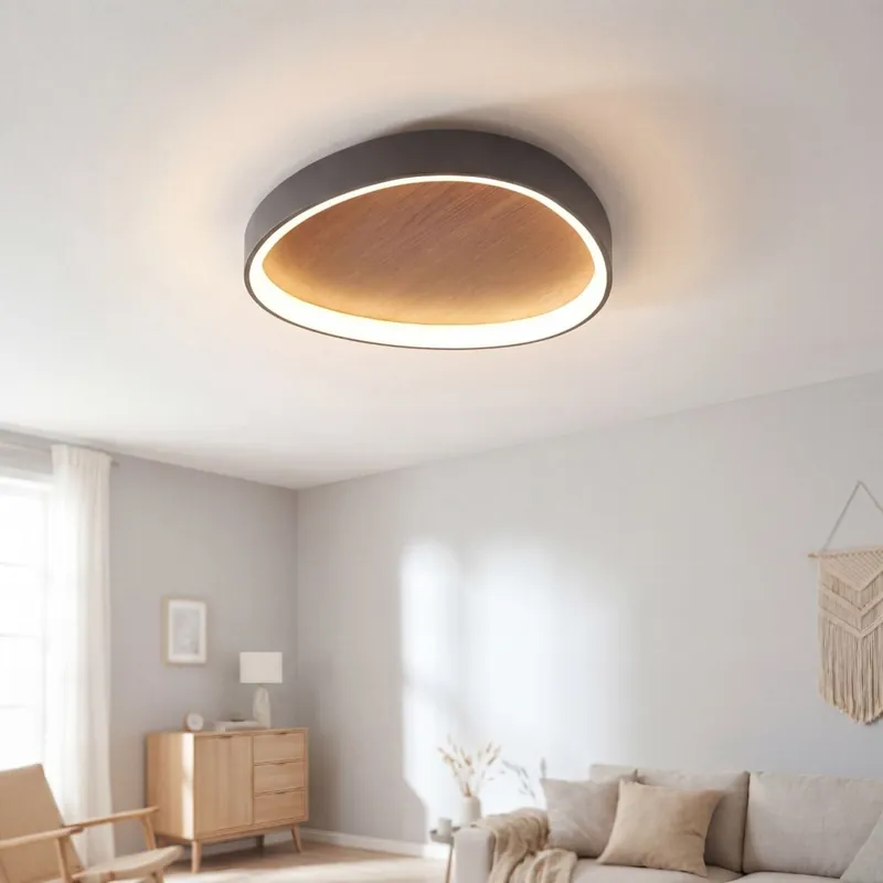 Echt LED Deckenlampe Holz Alu dimmbar 60 W 3000/4000/6500K