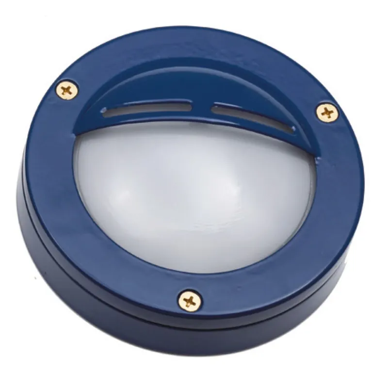 Aktuell Runde Wandleuchte außen Messing Glas D: 14 cm IP64 Blau