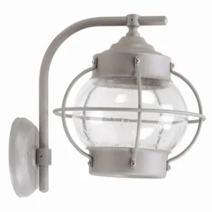 Abverkauf Außenlampe Wand Grau Messing Glas E27 IP23 22 cm hoch