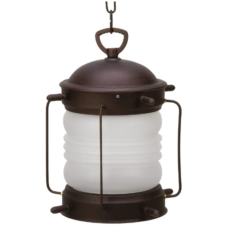 Aktuell Hängeleuchte außen Messing Glas Ø 26 cm E27 Rostbraun Antik