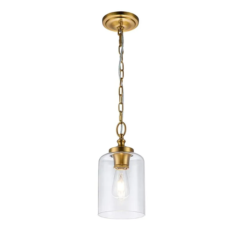 Highlight Hängeleuchte Metall Glas D: 16,5 cm schmal E27 BASRA