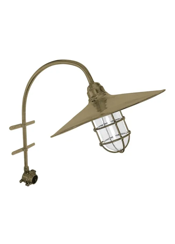 Neue Ware Große Wandlampe außen Messing Glas E27 IP54 H: 65 cm
