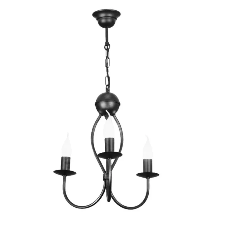 Expressversand Schwarzer Kronleuchter Metall B:36 cm E14 Klassisch