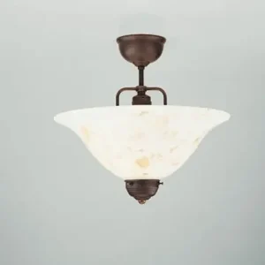 Blendarme Deckenlampe Messing Antik Glas Marmor Ø35 cm Preis Gesenkt