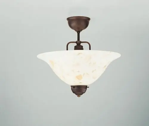 Blendarme Deckenlampe Messing Antik Glas Marmor Ø35 cm Preis Gesenkt