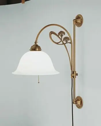 Wandleuchte Messing Glas Schalter E27 mit Kabel Stecker Mega-Angebot