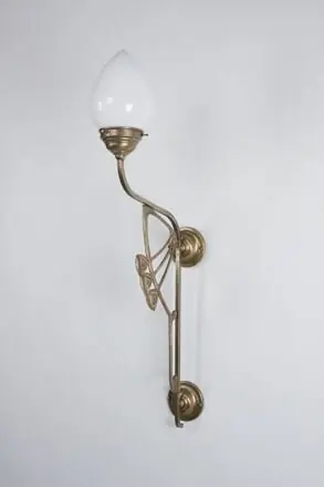 Saisonangebot Wohnliche Wandleuchte Messing Glas Weiß E27 H:86 cm