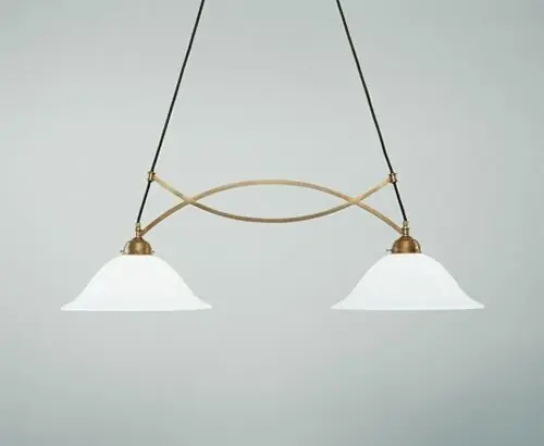 Große Hängeleuchte Messing Glas gemütlich E27 96 cm Saisonangebot