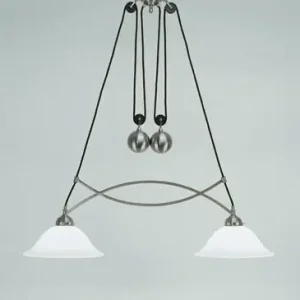 Blendarme Hängelampe Messing Glas 92 cm E27 in Nickel Kracherpreis