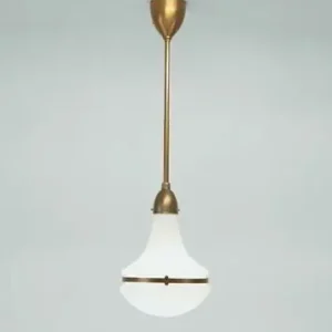 Billig Jugendstil Hängelampe Berliner Messing Glas E27 Ø24 cm