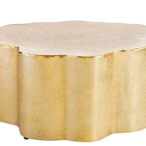 Begrenztes Angebot Couchtisch Metall in Gold 71 x 73 cm Handarbeit