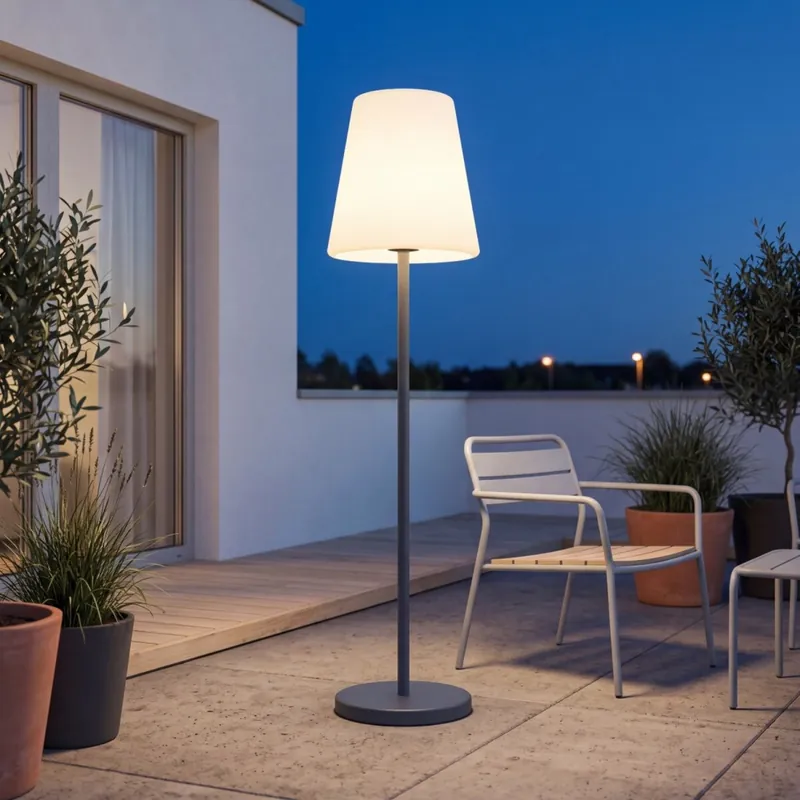 Aktuell LED Stehleuchte außen 177 cm Dimmer 3000-6500 K Grau Weiß