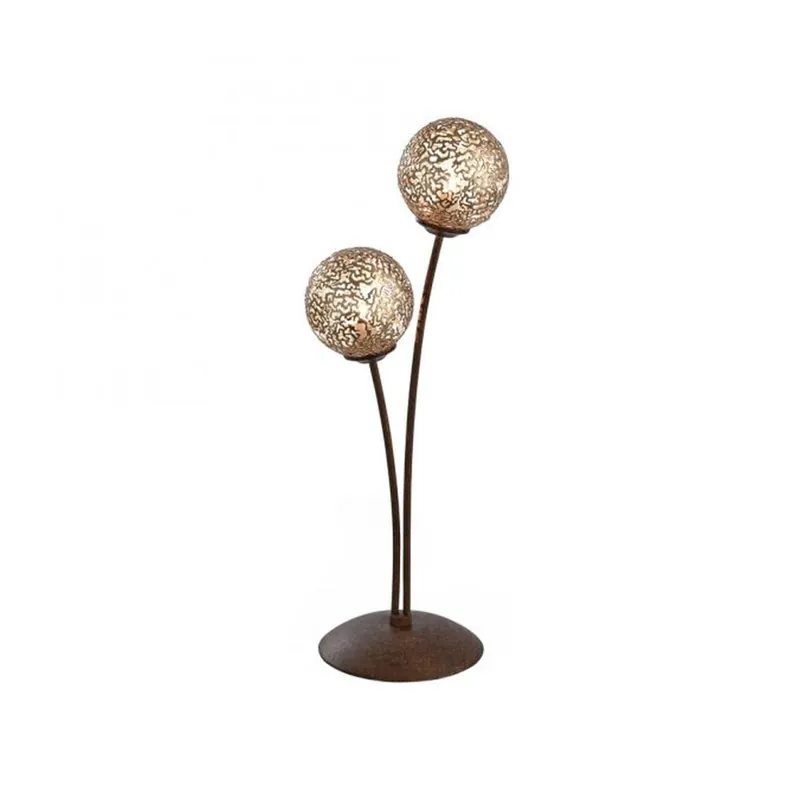 Bestseller Rustikale Tischlampe Metall Rostbraun Gold 52 cm 2-flmg