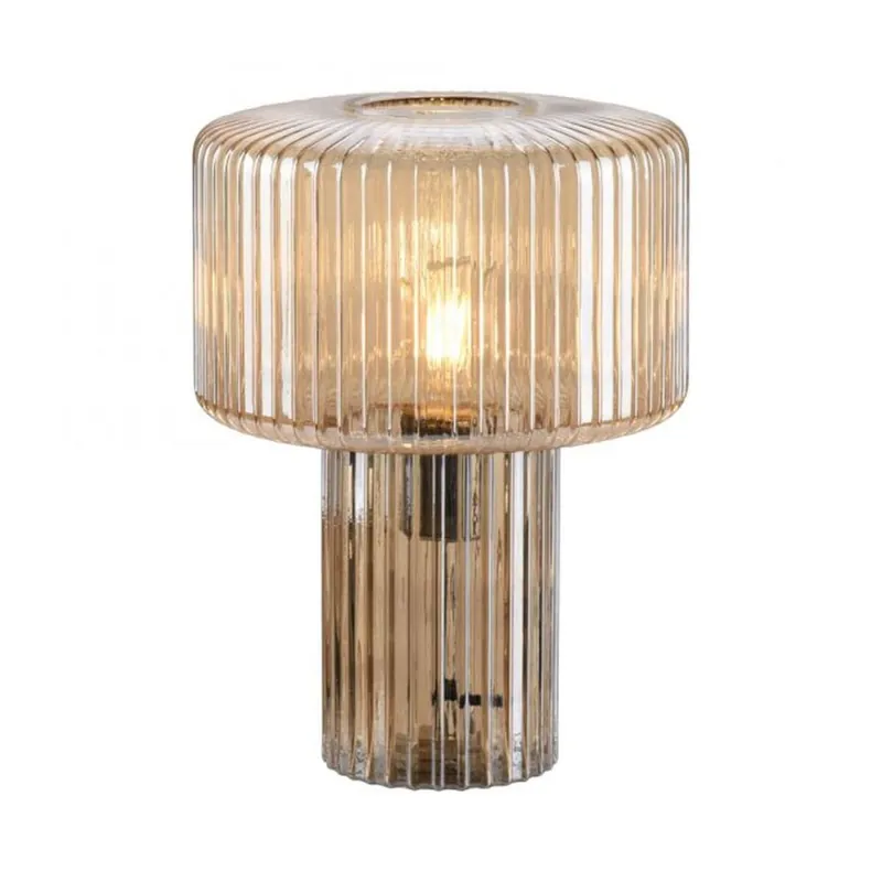 Beliebt Tischleuchte Glas in Bernstein E27 35 cm Pilz Retro