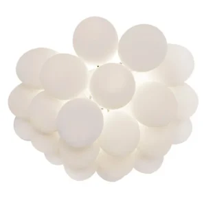 Deckenlampe Glas Metall 50 cm breit Weiß matt G9 Modern Jetzt Kaufen