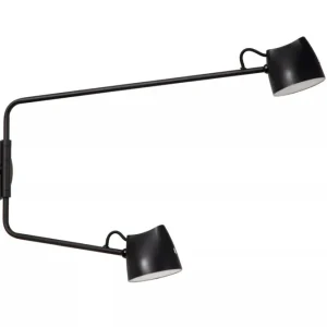 Begrenztes Angebot LED Wandspot flexibel Schwarz H:54 cm 2700 K 2-flammig