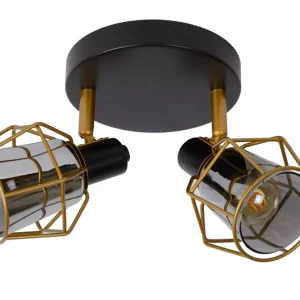 Deckenstrahler Rauchglas Bronze Schwarz E14 2-flammig Sonderaktion