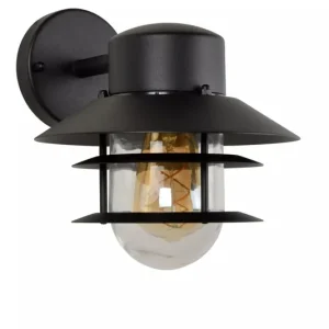 Außenlampe Wand Glas Aluminium Schwarz IP44 E27 Balkon Saisonangebot