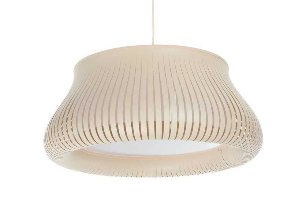 Runde Pendelleuchte Beige Weiß E27 Ø40 cm blendarm Billig